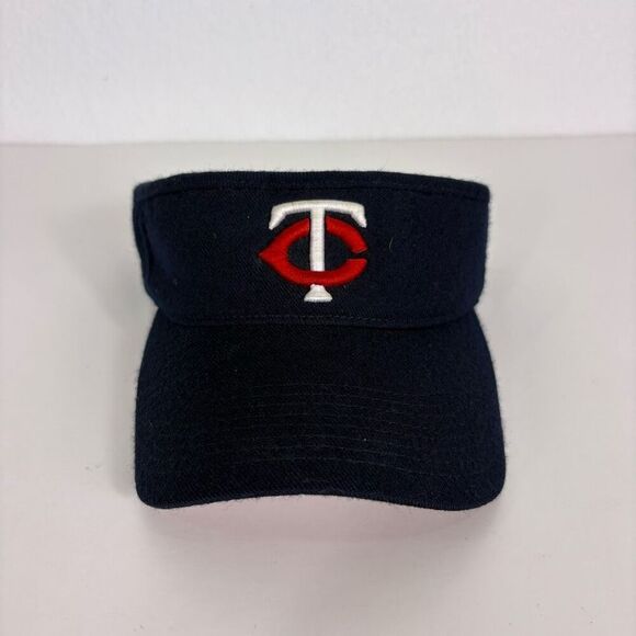 Nike MLB Minnesota Twins Baseball Navy Blue 100% Wool Visor Hat Adjustable - Picture 1 of 8